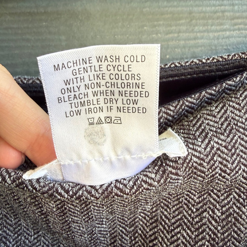 Spring + Mercer Herringbone Pull On Cropped Tapered Career Pants Medium Gray - Picture 4 of 7